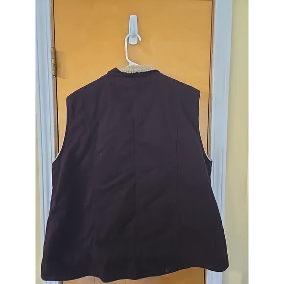 Forge Canvas Vest Sherpa Lined Full Zip Duck Warm Winter Vest 2X Purple Womens - Picture 6 of 7